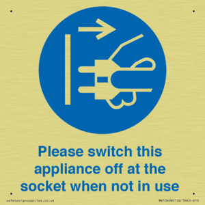 Please switch this appliance off at the socket when not in use